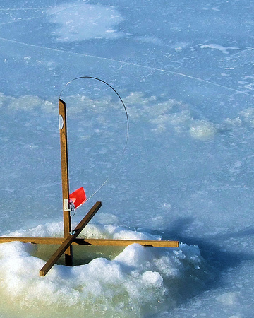 Ice fishing.